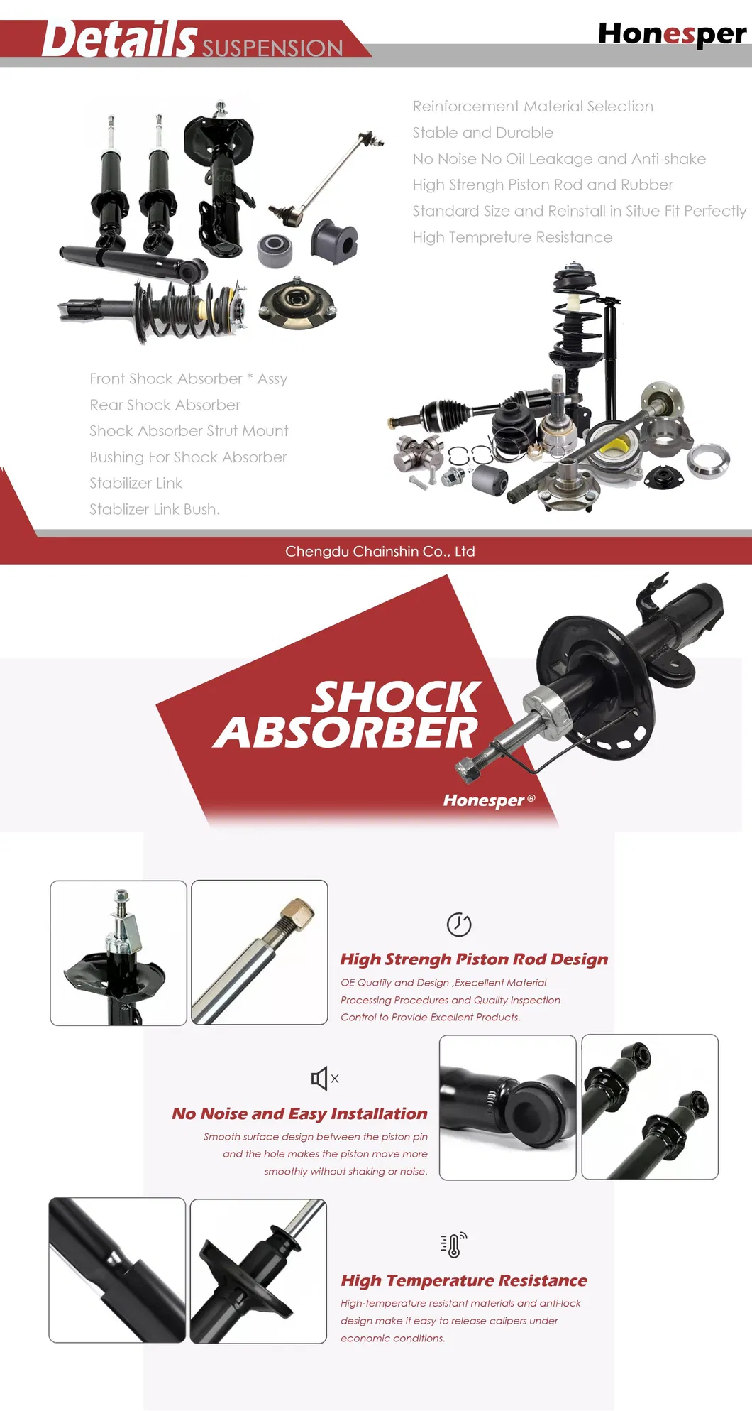 Piezas de repuesto de automóviles al por mayor, piezas de suspensión, amortiguador trasero para Toyota Hilux Vigo Fortuner Kun26 48531-09550