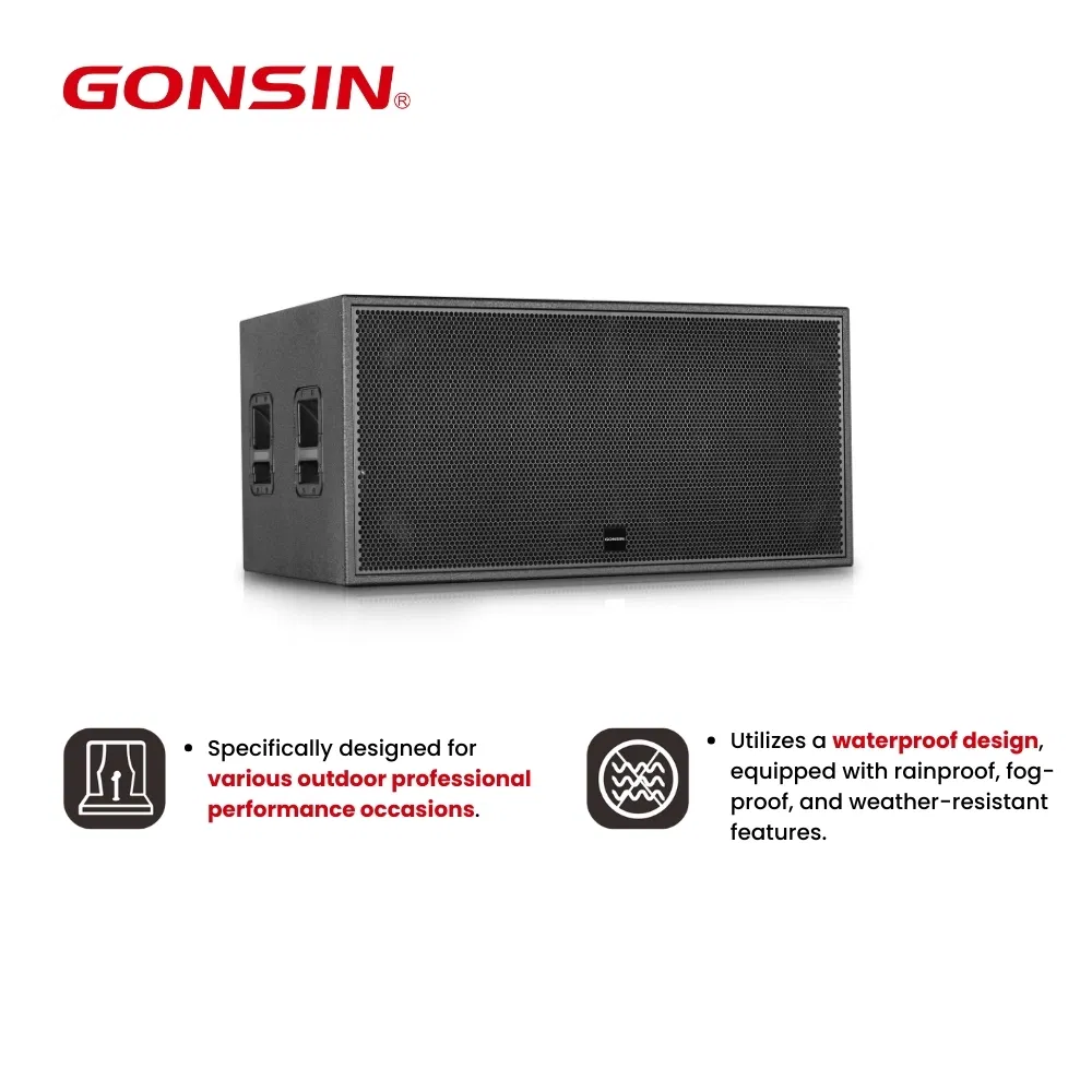 Sistema de sonido de altavoces de línea completa para exteriores con amplificador de potencia