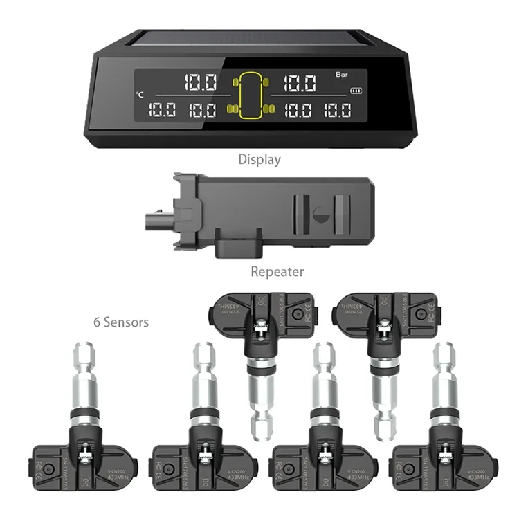Sistema de monitoreo de presión de neumáticos para automóvil TPMS universal, externo e interno