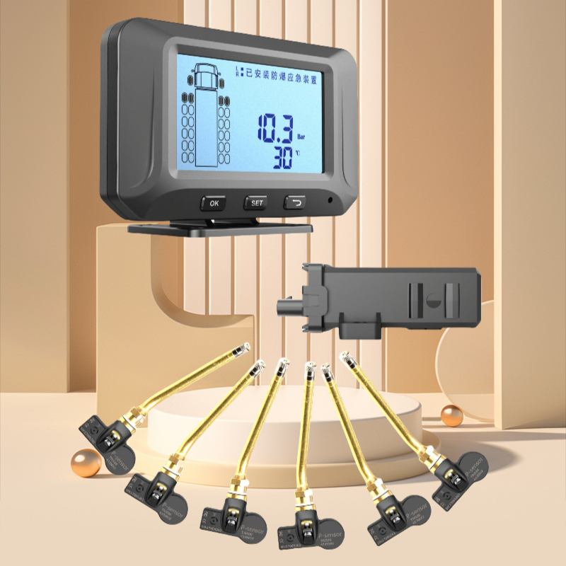 Accesorios de seguridad para camiones con modos de alarma de carga solar inteligente, sistema de monitoreo de presión de llantas TPMS con 6-18 sensores internos