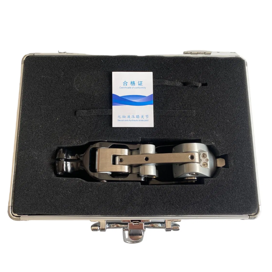 Sistema de articulación de rodilla hidráulica de siete ejes de aleación de aluminio y magnesio premium