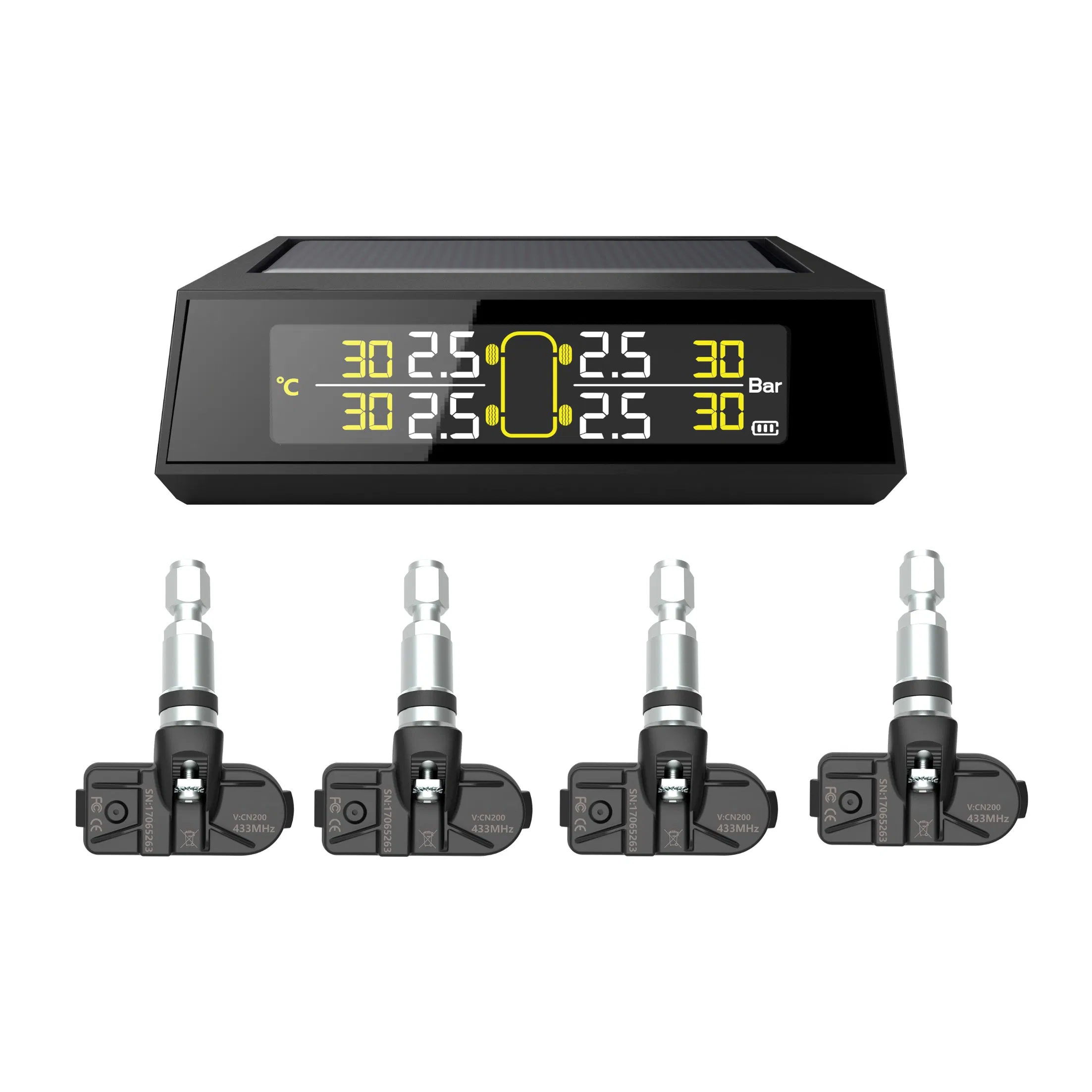 Sistema de Monitoreo de Alarma de Presión de Neumáticos para Automóviles Inteligentes, Sensor de Neumático TPMS Programable Universal