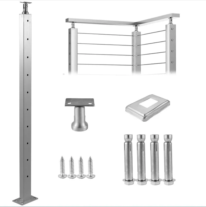 Sistema de cerca de vidrio templado sin marco con abrazaderas de acero inoxidable para balcón y escalera