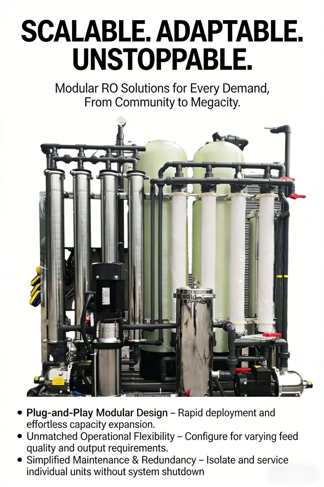 Sistema de purificación de agua por ósmosis inversa ultra silencioso con tecnología de amortiguación de vibraciones para entornos hogareños sensibles al ruido