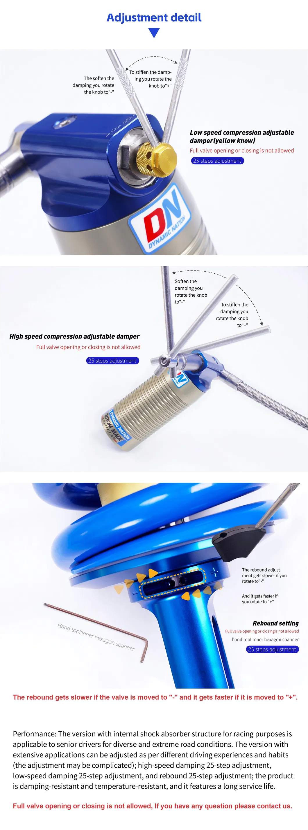 Serie de Rendimiento DN coche de carreras todoterreno con amortiguador de coilover ajustable para Wrangler Jk 2-4" elevación