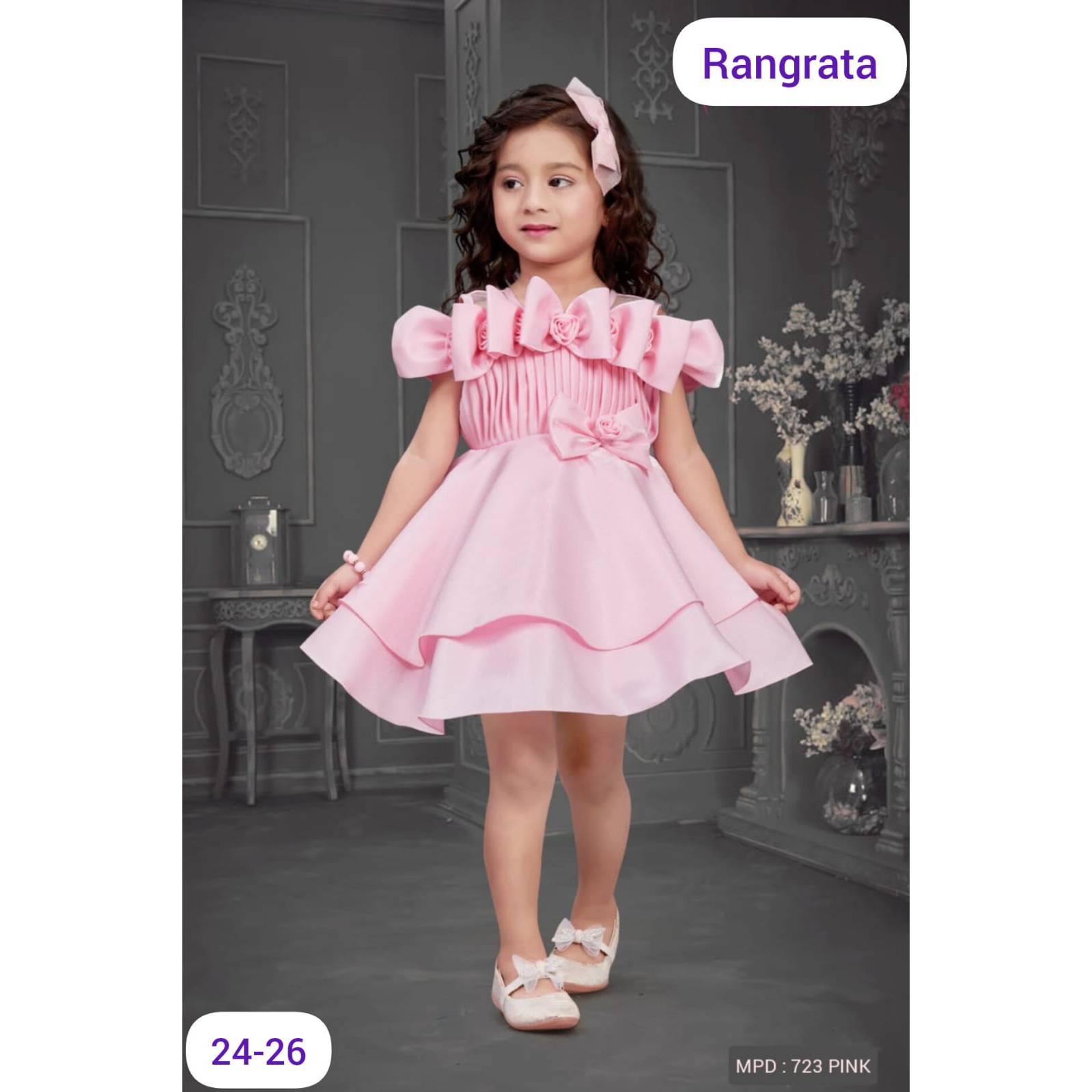 Hot Sale Kids Girls 3D Flower One-Shoulder Formal Birthday Party Dress With Detachable Rhinestone fancy Wedding dress