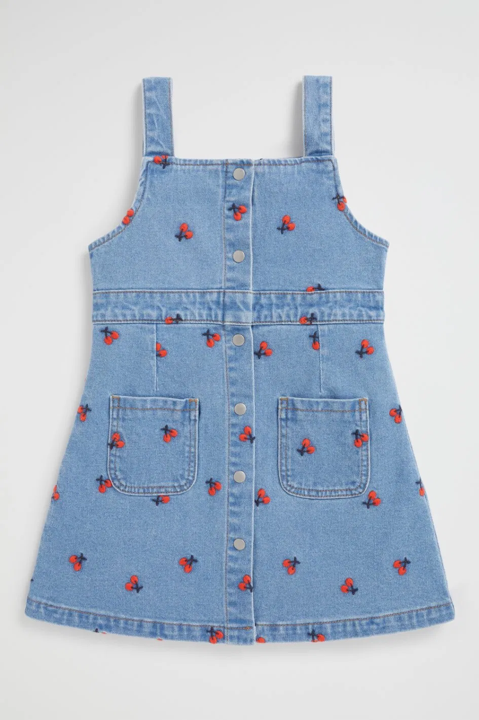 OEM Factory Wholesale Knee-Length Cotton Denim Dress for Girls Summer Children Clothes Girls Dress