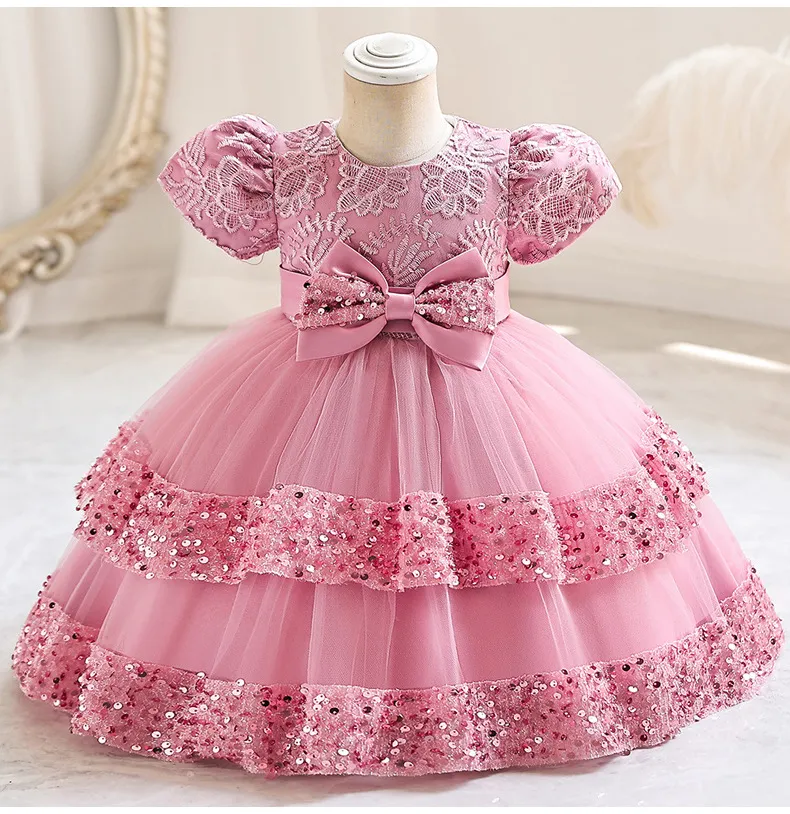 Children's Baby Girls Princess Dress 1 Year Cake Dress Birthday Party Dresses