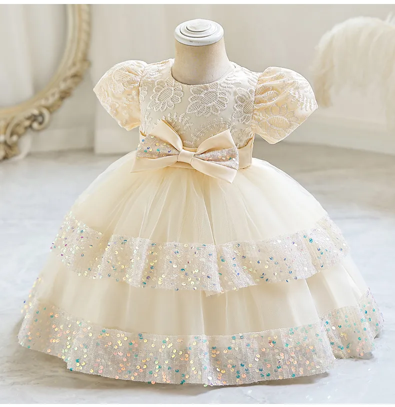 Children's Baby Girls Princess Dress 1 Year Cake Dress Birthday Party Dresses