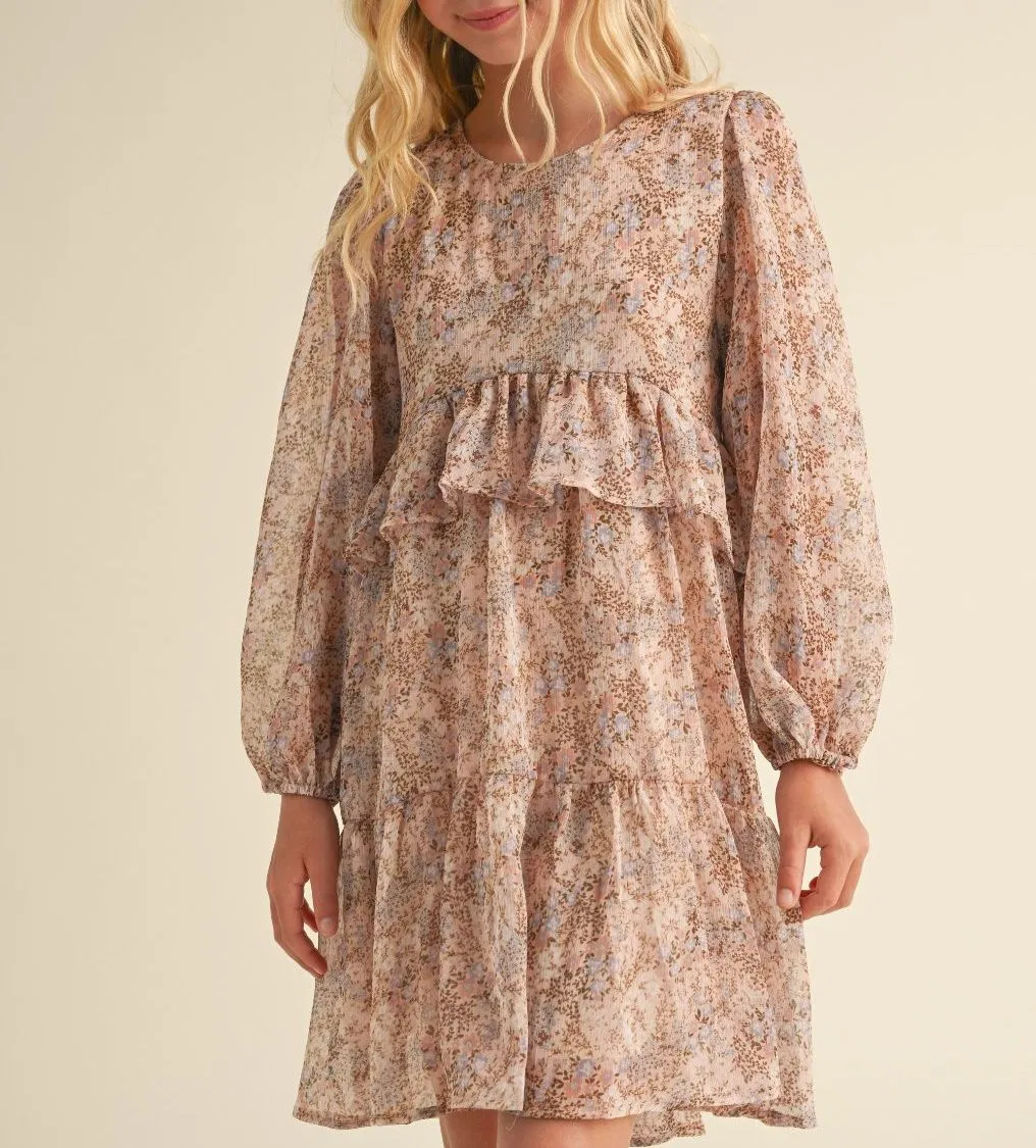 Fashion Kids Layered Hi Low MIDI Dress Girls Maxi Dress