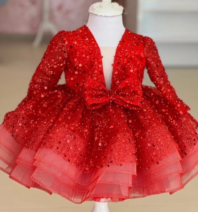 Fashion Girl Princess Dress Girl Baby Birthday Shaggy Gauze Dress Flower Child Dress Host Model Runway Show Costume