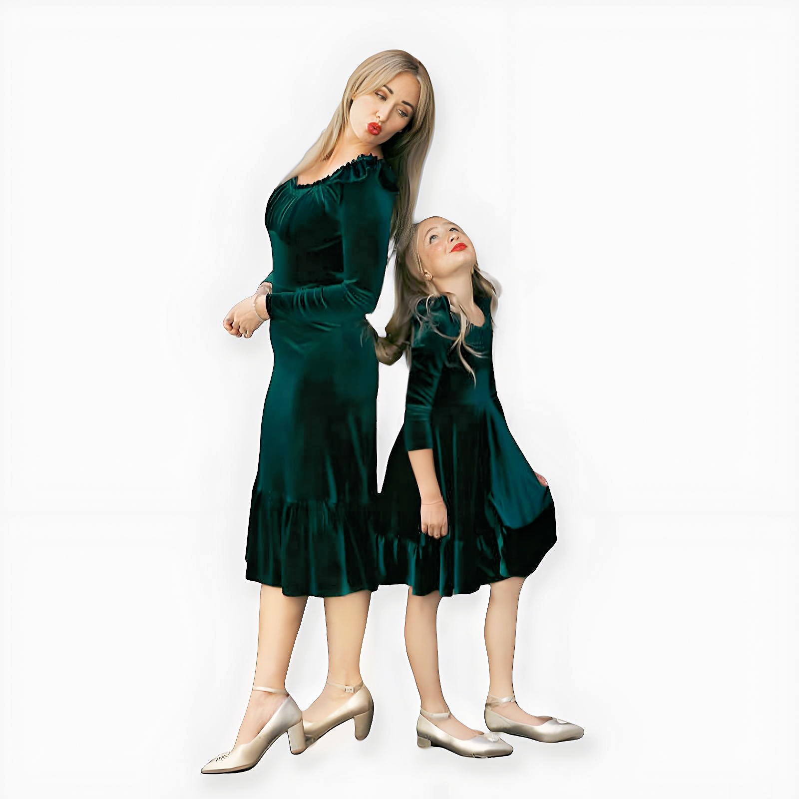 Autumn Velvet Girl Dress Custom Logo Solid Color Family Matching Outfits for Mommy Me Kids Fashionable Holiday Birthday Children