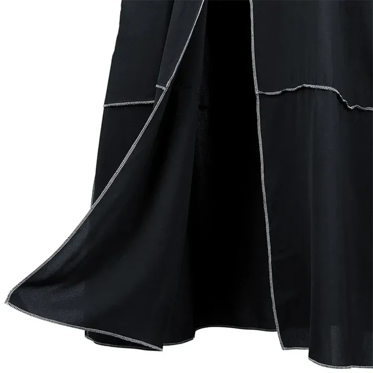 Latest Designs Casual Maxi Muslim Open Abaya Dress Islamic Girls Black Dresses