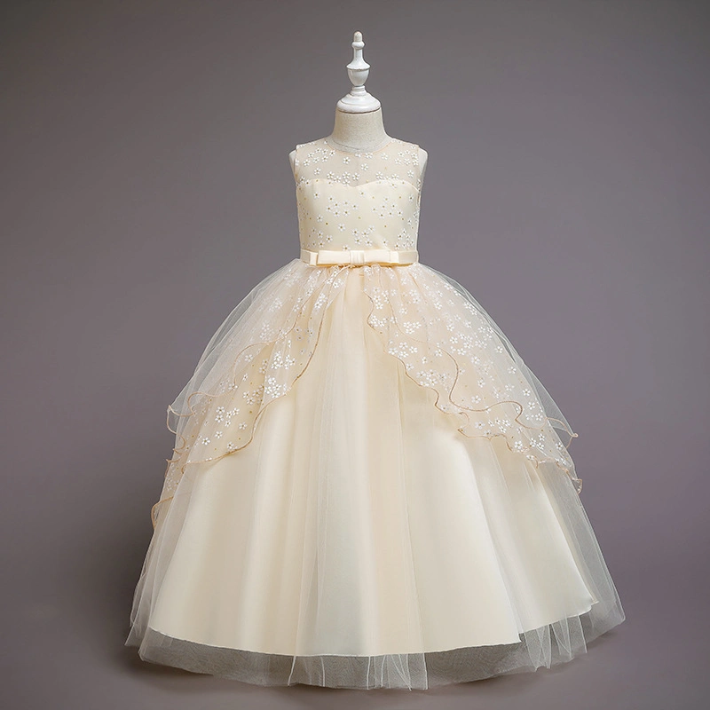 Latest Child Girl Party Wear Long Lace Tutu Princess Dress