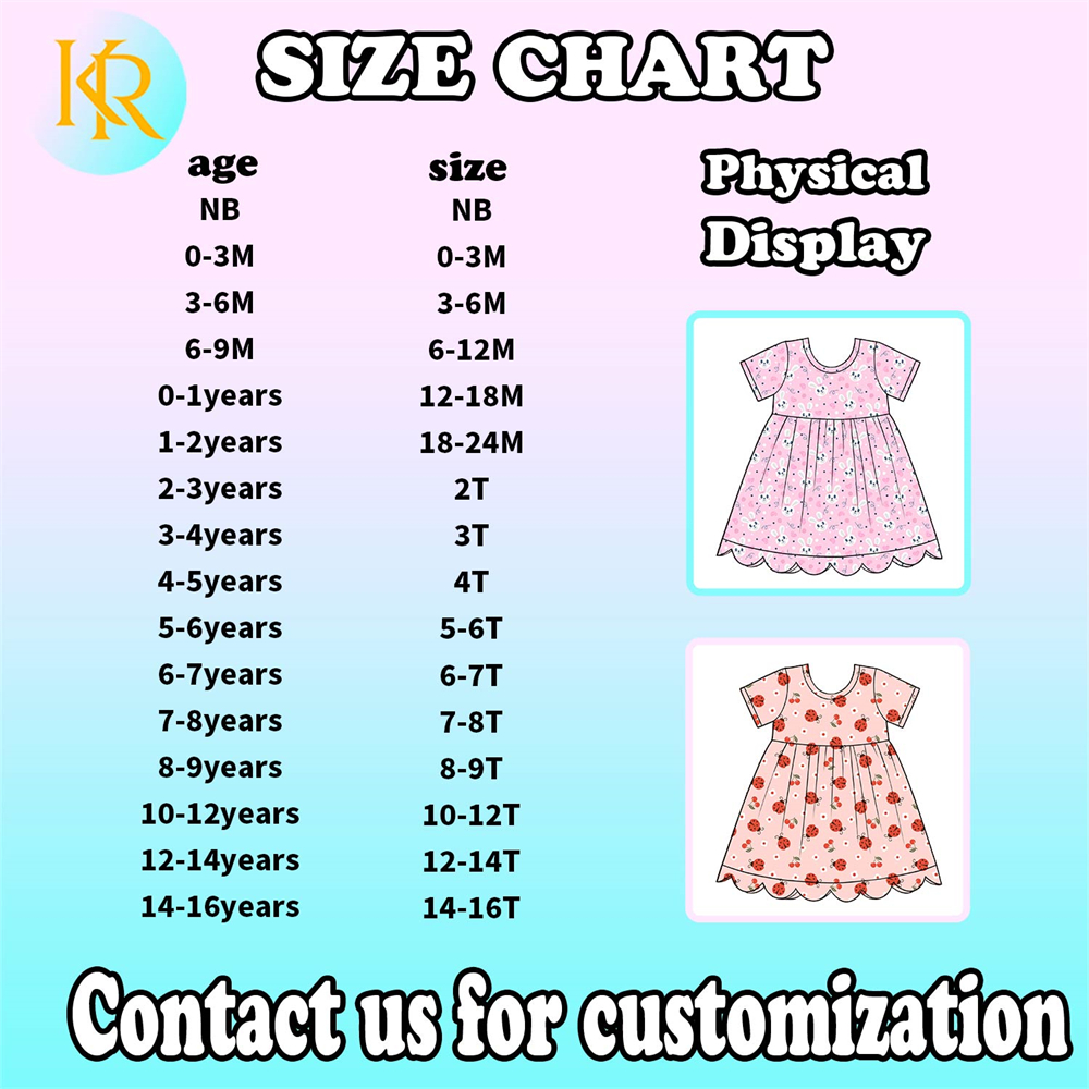 KR Kids' Cute Printed Dress Short Sleeve Scallop Hem Sundress 6 Assorted Animal &amp; Floral Printed Summer Dress