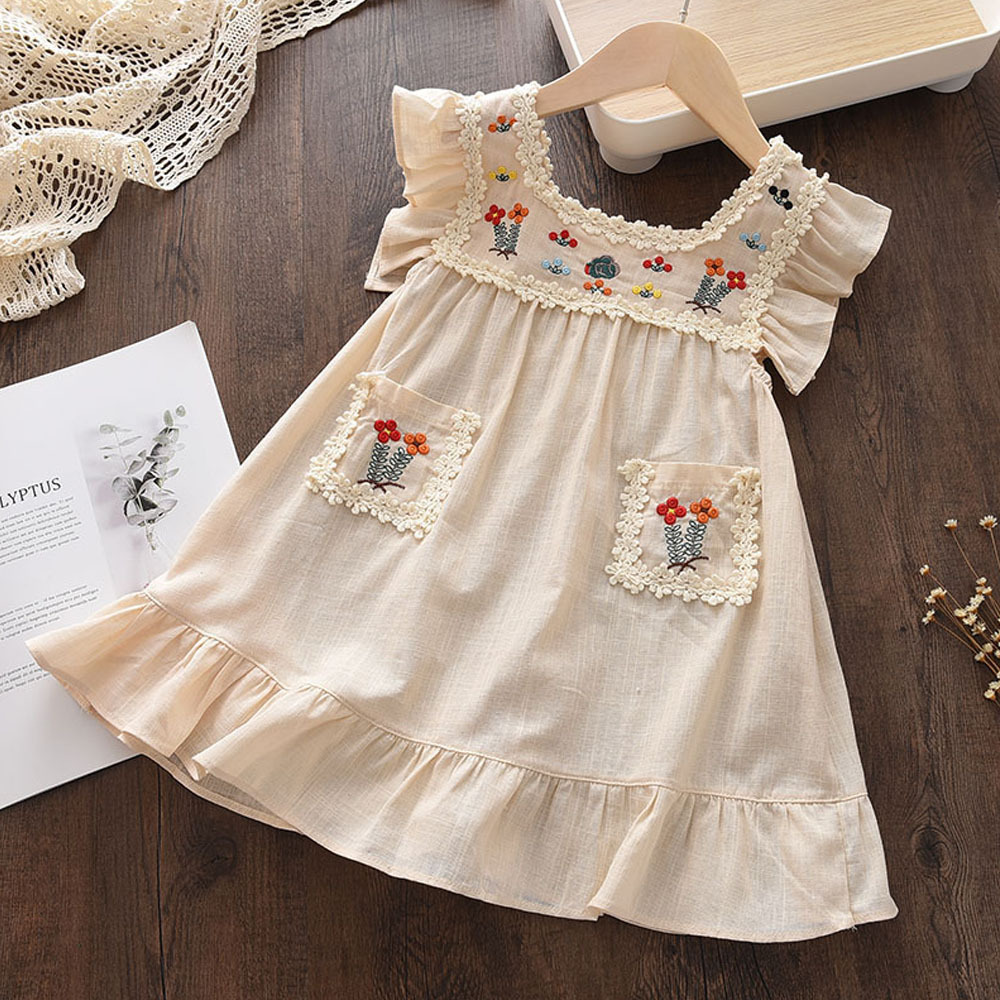 Girls Flower Embroidered Dress