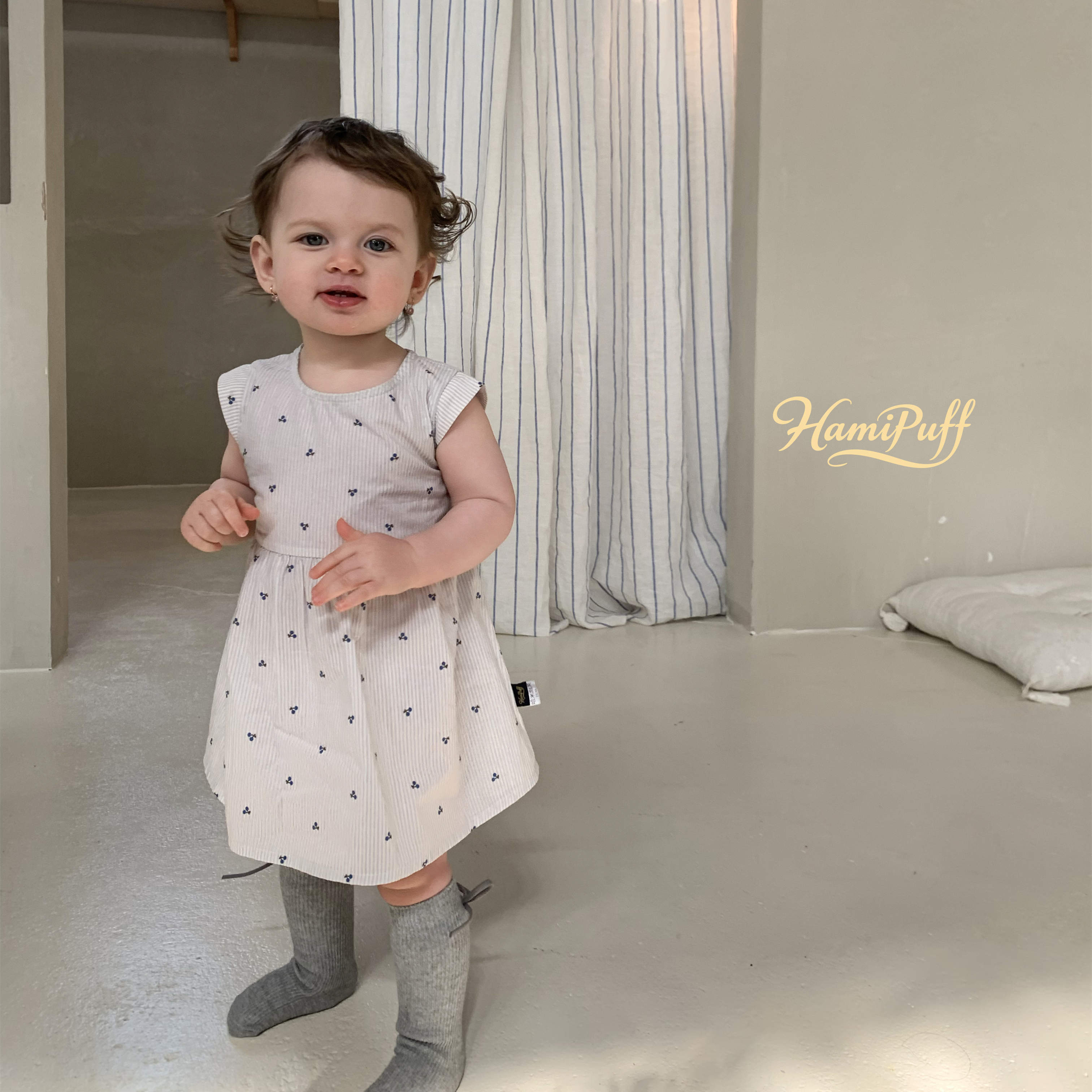 Soft Breathable Cotton Baby Dress, Minimalist Striped Dress for Summer Daily Wear, Playdates &amp; Family Photos