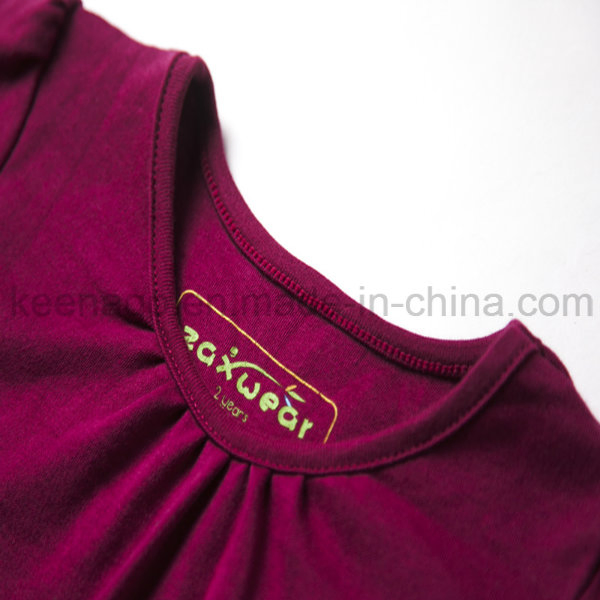 Custom Girls Long Sleeve Bamboo Cotton Dress - Floral Pocket Design for Kids