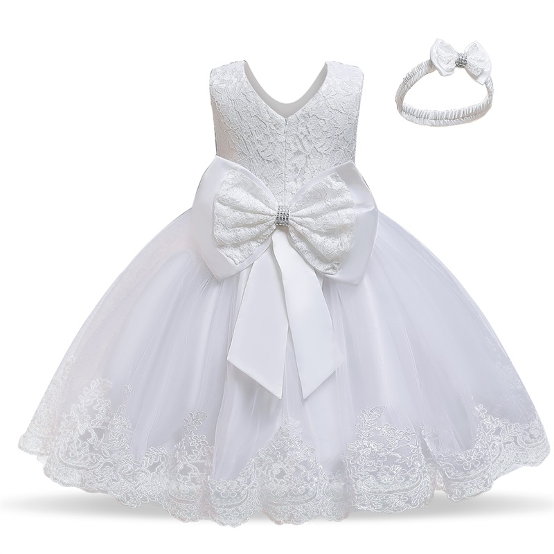Girls Formal Crocheted Summer Dress Princess Flower Tutu Party Wedding Christmas Children Prom Ball Gown