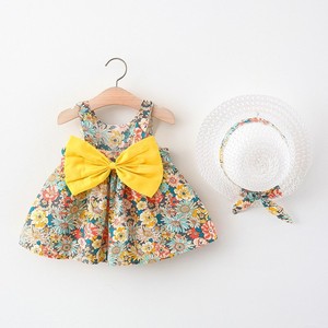 Wholesale Newborn Infant Baby Girl Toddler Girls Sweet Floral Halter Backless Sleeveless Breathable Eco-Friendly Summer Sundress