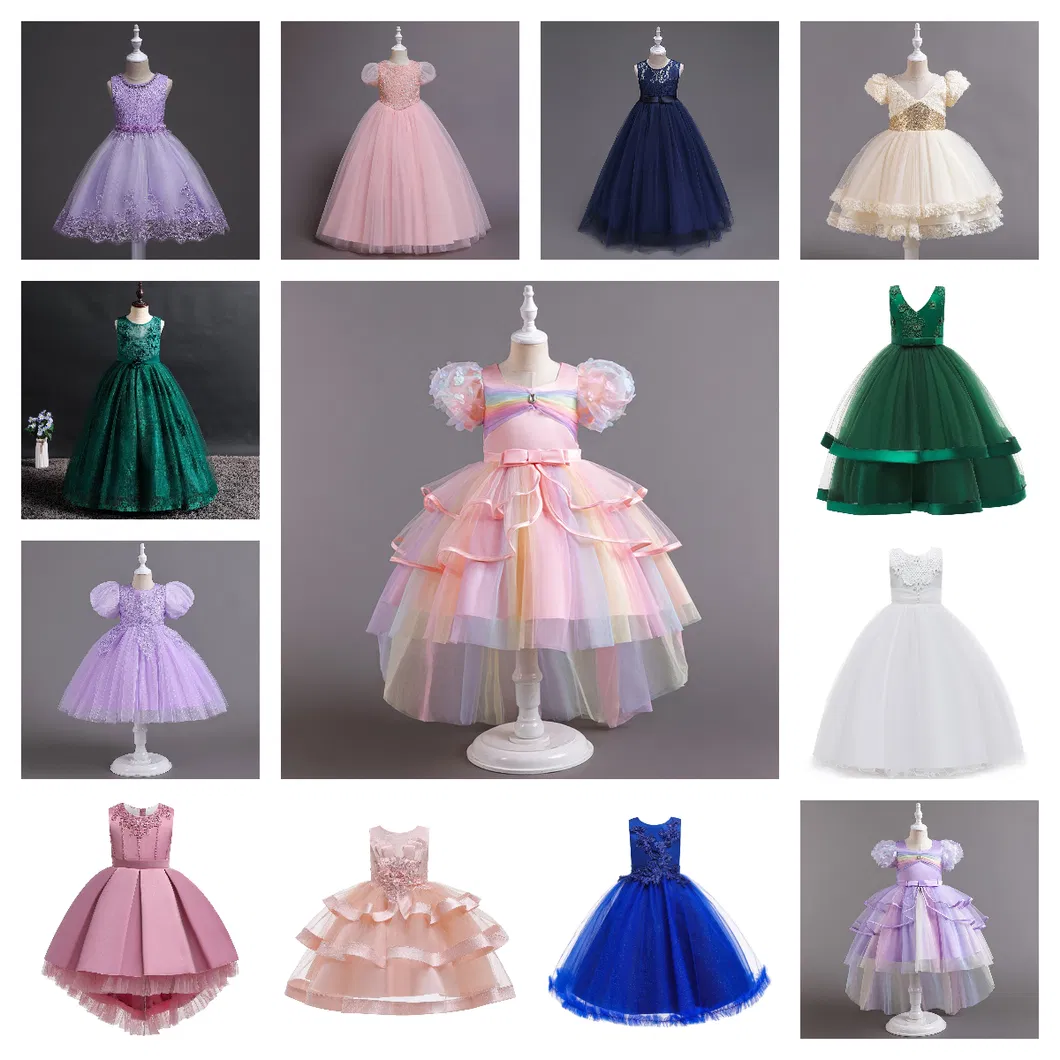 Wholesale Sleeveless Kids Dress Girls Birthday Party Princess Dress for 2-12 Years