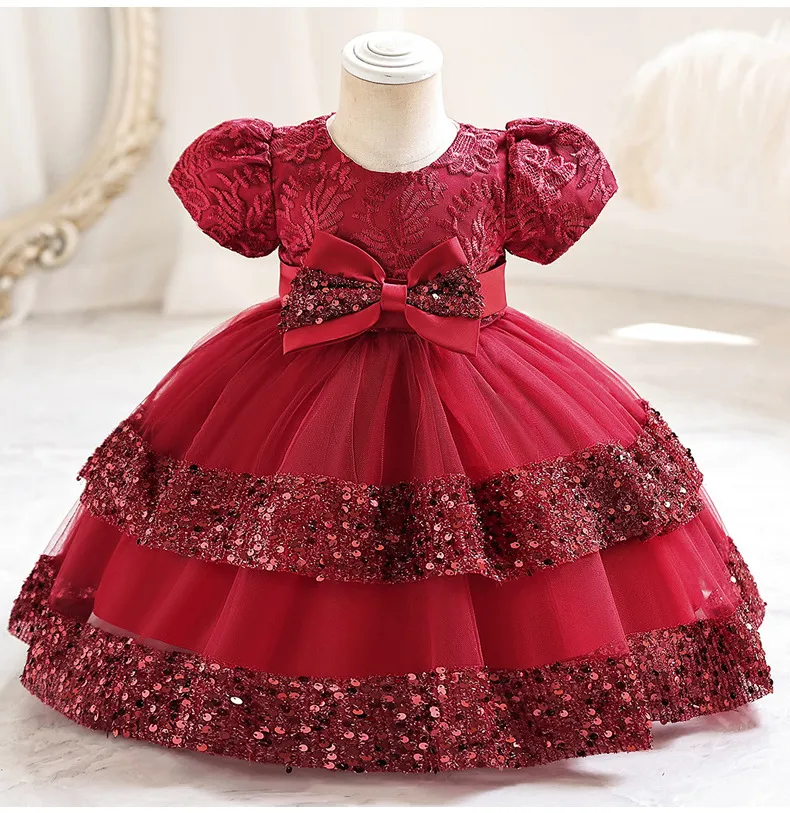 Children's Baby Girls Princess Dress 1 Year Cake Dress Birthday Party Dresses