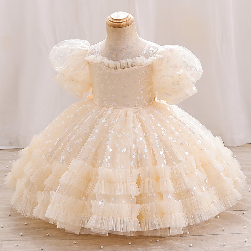 Children's Princess Tulle Tutu Girl Sequence Dress Party Baby First Year Dresses