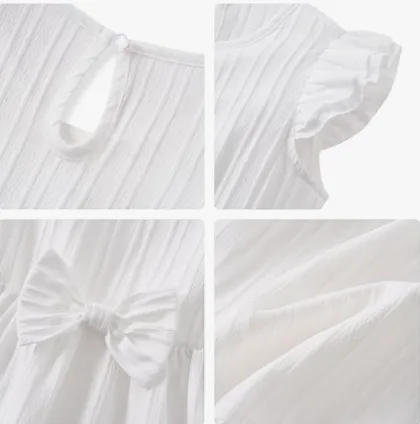 Kids Girls Summer Ruffle Sheer Mesh Dress