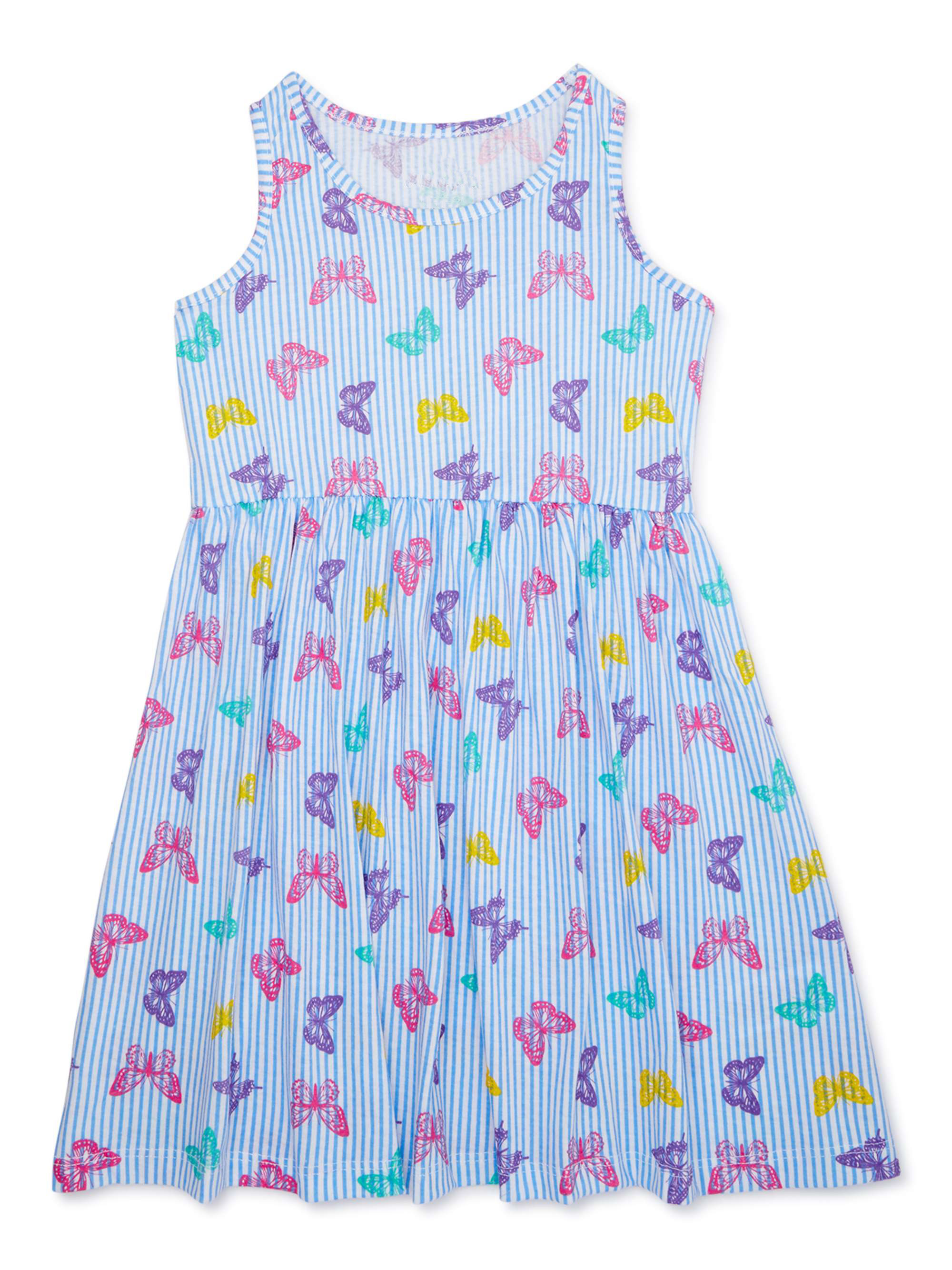 Wholesale Western OEM Girls 100% Cotton Satin Floral Print Layered Flare Breathable Sleeveless Eco-Friendly Summer Play Dress