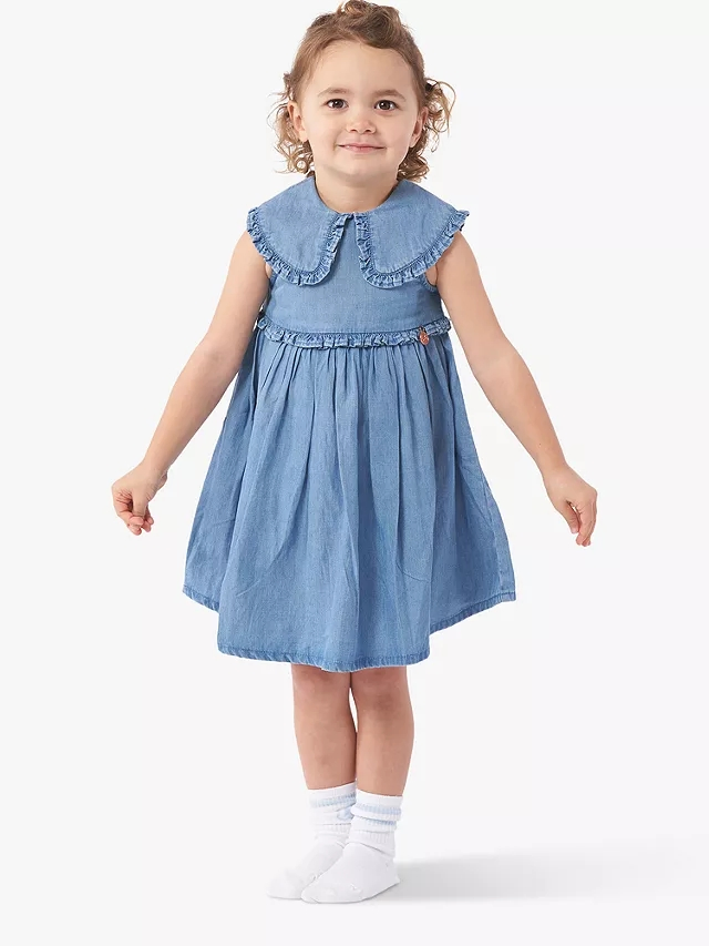 Manufacturer China Apparel Good Quality Children Girls Kids Summer Clothes Blue Denim Baby Dresses