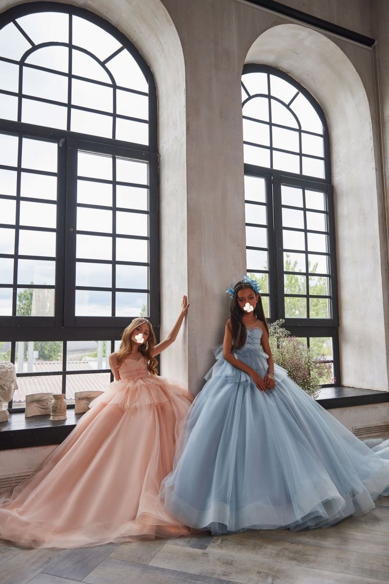 Yoliyolei Children Princess Summer Wedding Birthday Party Kid Off-shoulder Flower Girl Dress Costume Teenager Prom Design Frocks