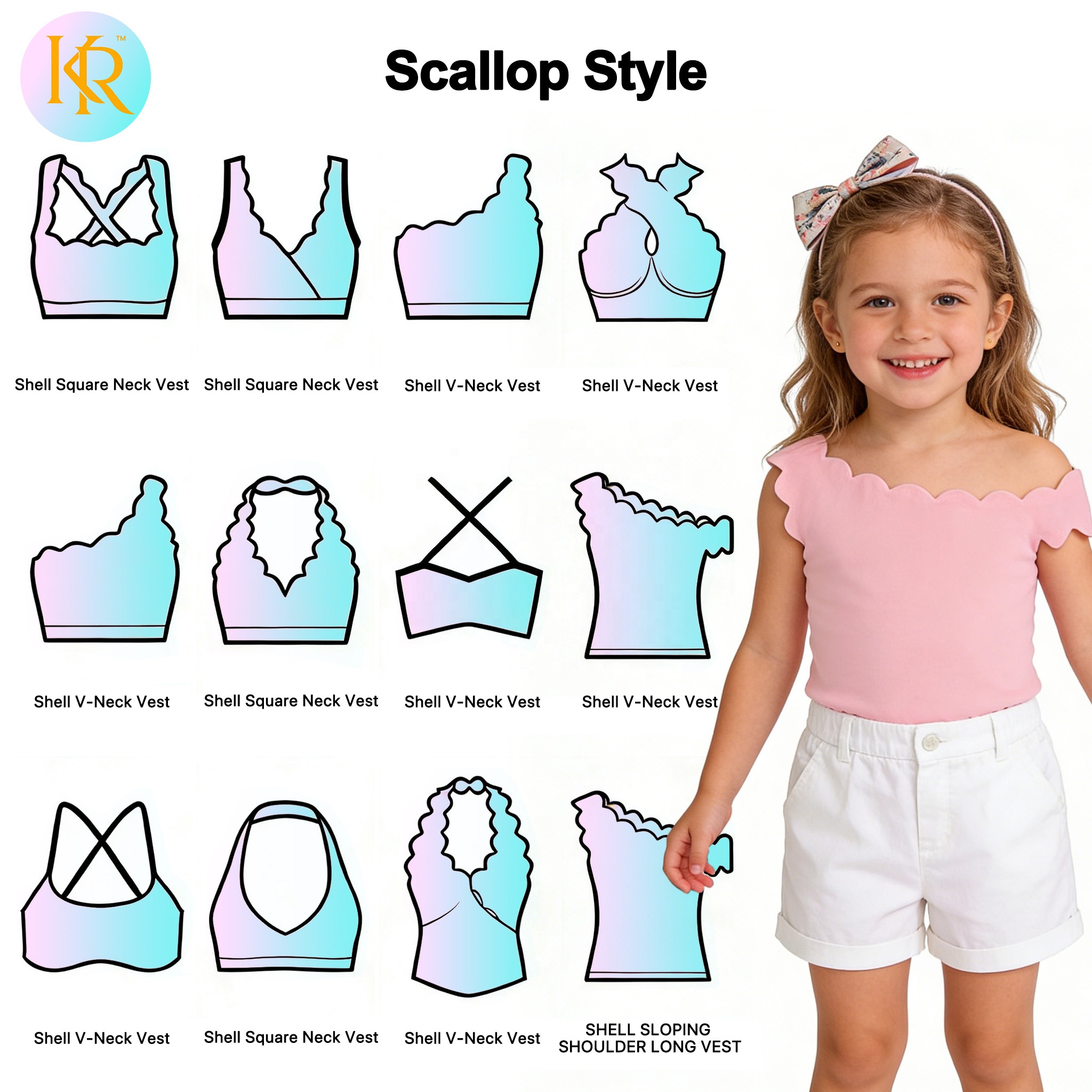 KR Kids' Cute Printed Dress Short Sleeve Scallop Hem Sundress 6 Assorted Animal &amp; Floral Printed Summer Dress
