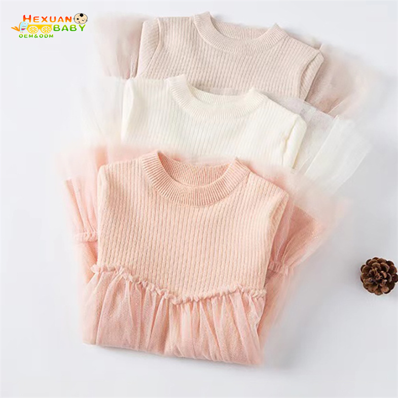 Kids Little Girls' Long Sleeve Girl Knit Sweater Dress Little Girls Pleated Dresses School Uniform Long Sleeve Long Skirt Dress