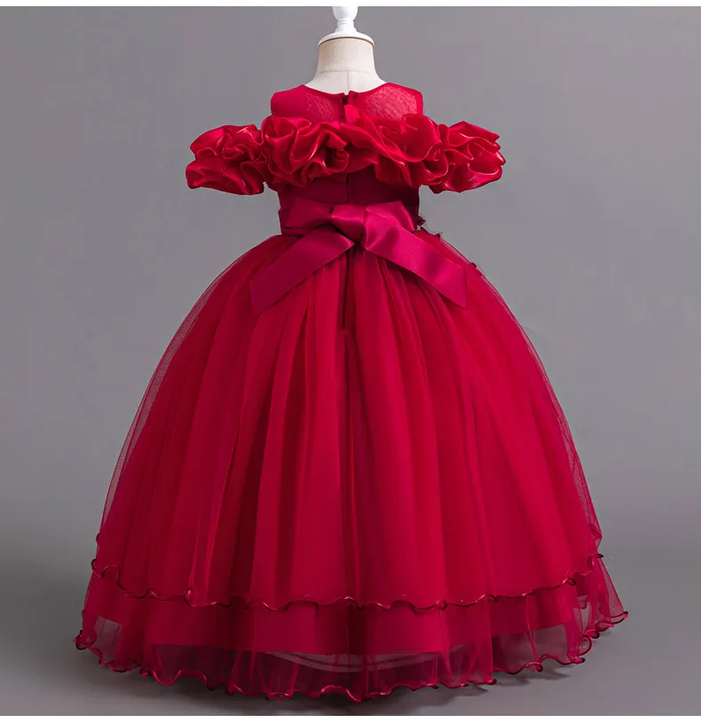 Girls High-End Princess Dress Flower Girl Birthday Party Tutu Skirt