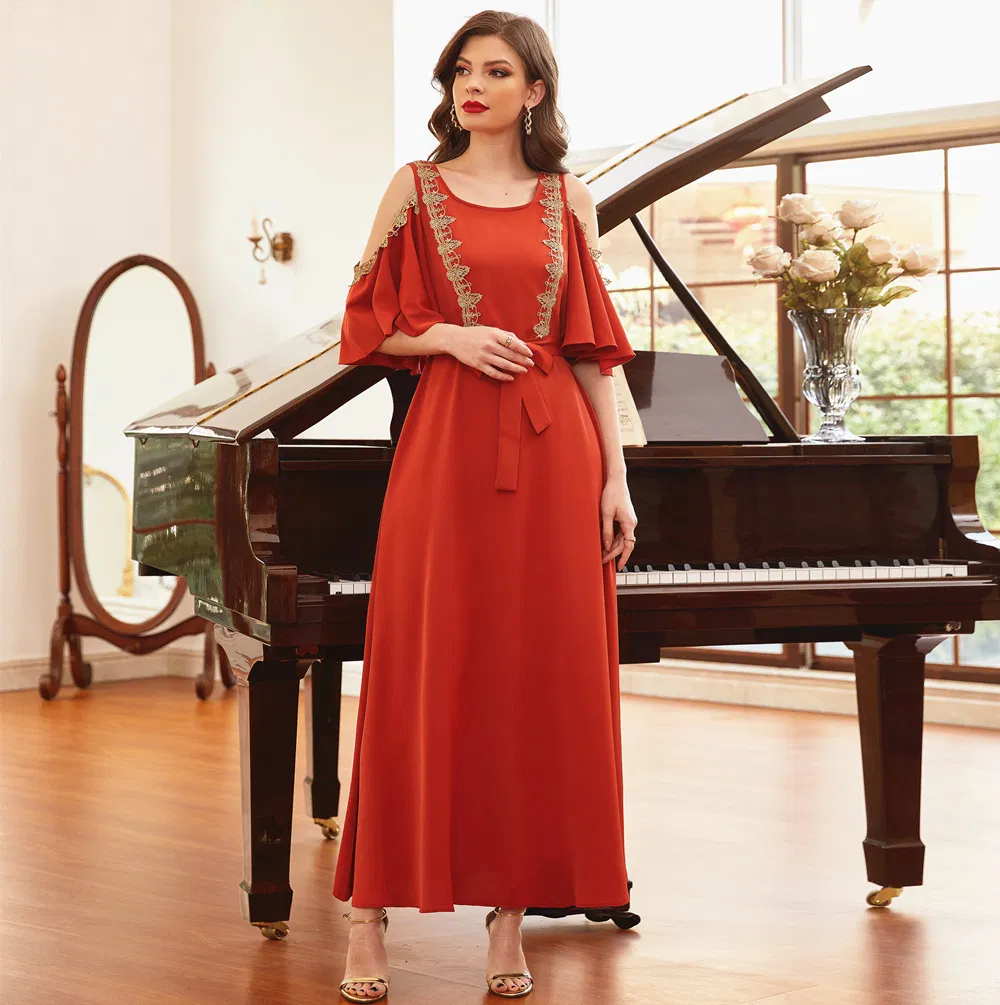 Ladies New Design fashion Maxi Dress Bridesmaid Evening Dress Wholesale Designer Girls Party Dresses Dubai Abaya Muslim Islamic Clothings