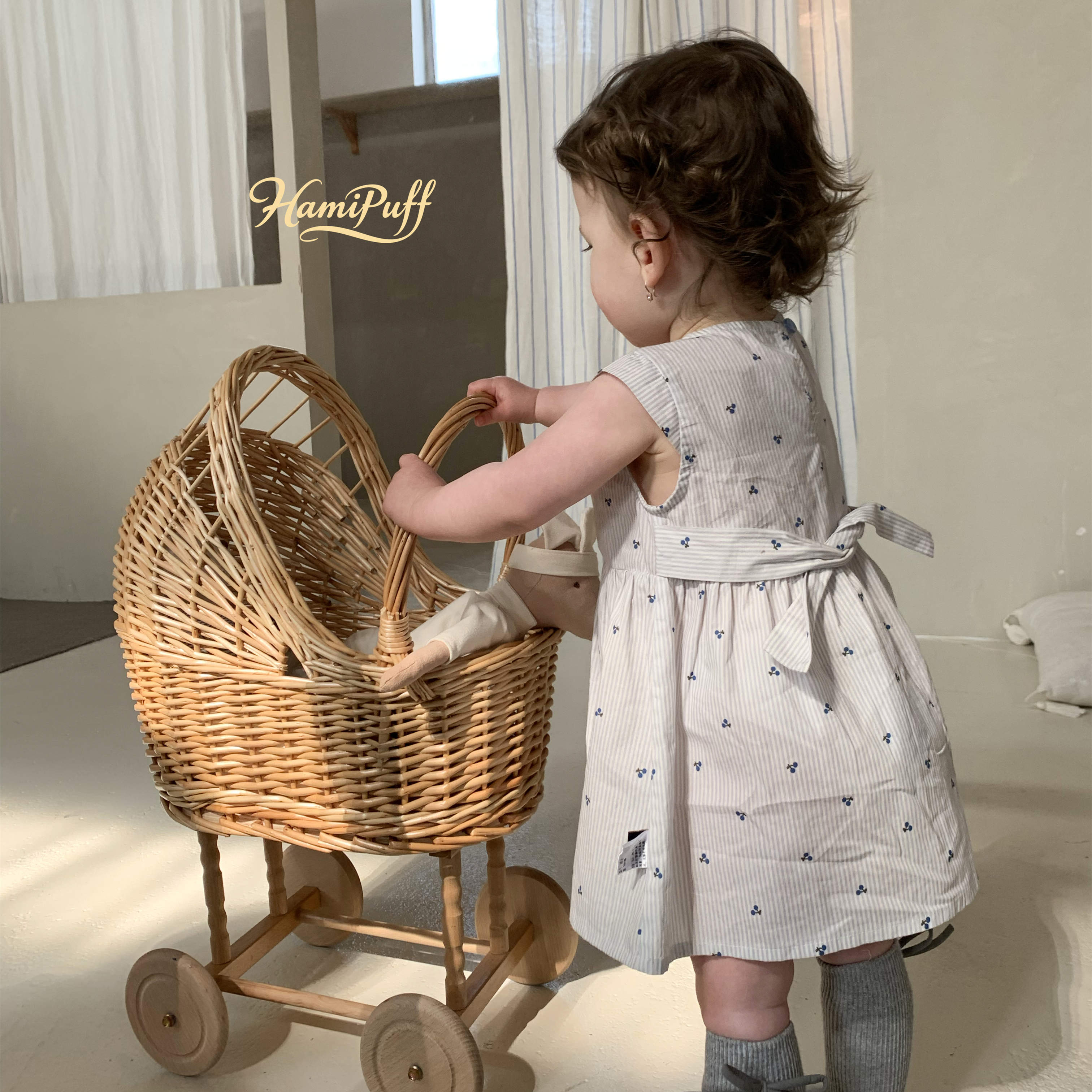 Soft Breathable Cotton Baby Dress, Minimalist Striped Dress for Summer Daily Wear, Playdates &amp; Family Photos