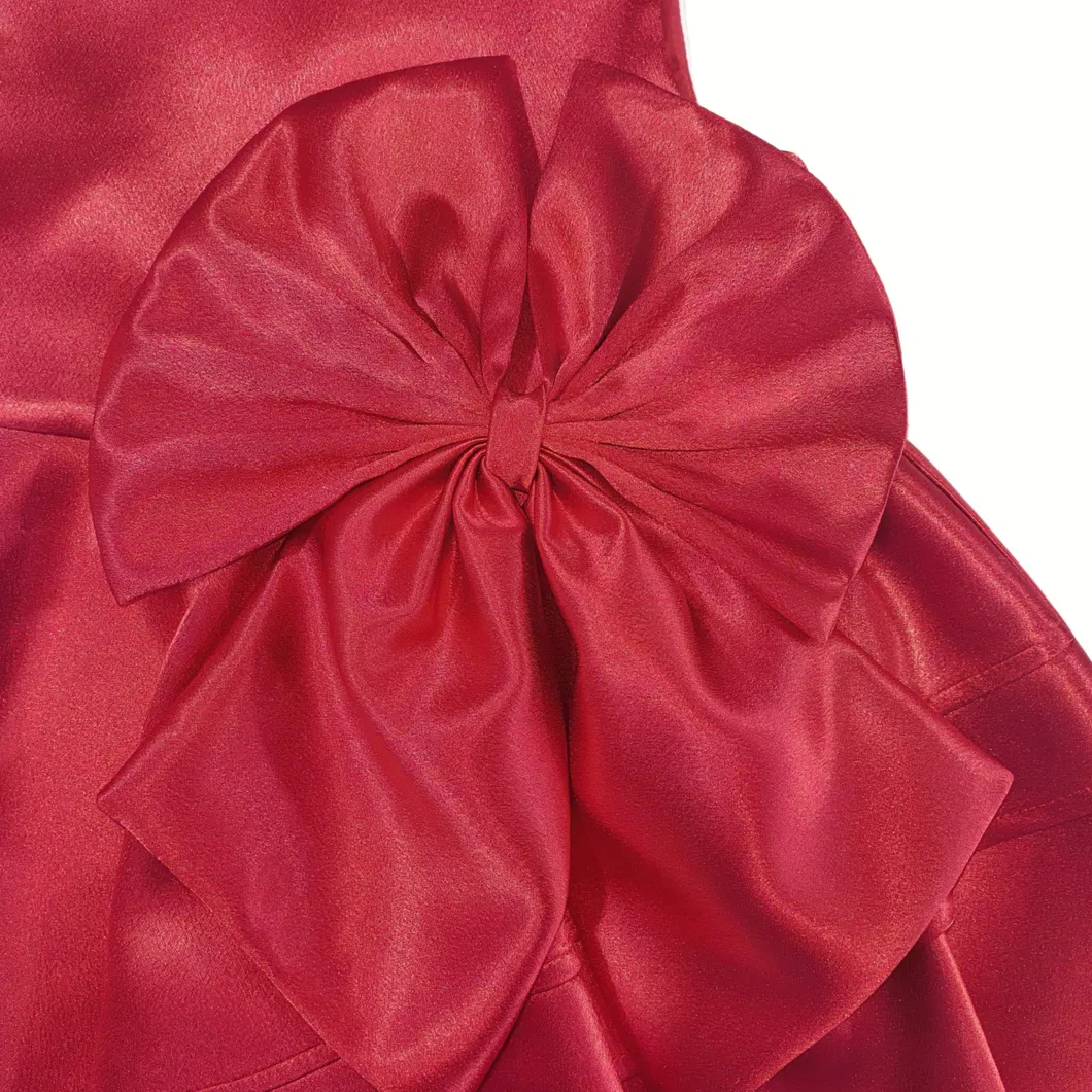 Girls Red Sleeveless Party Dress Detail 2