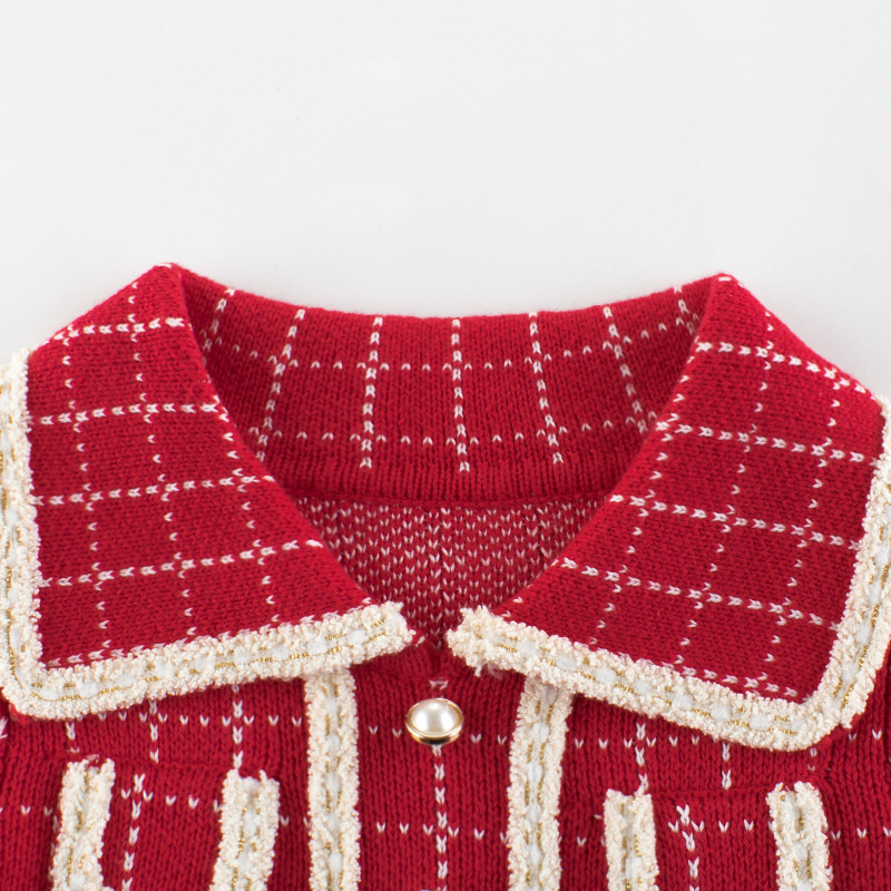 Winter Long Sleeve Kids Girls Pullover Knitted Sweater Dresses