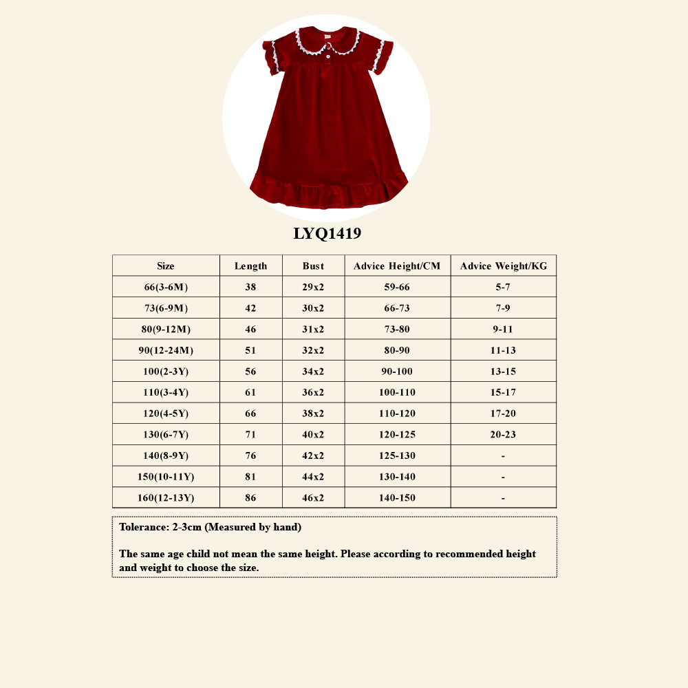 Christmas Winter Kids Girls Night Gown Baby Girl Birthday Party Dresses Coral Red Velvet Girls Party Dresses Sweet Nightgowns