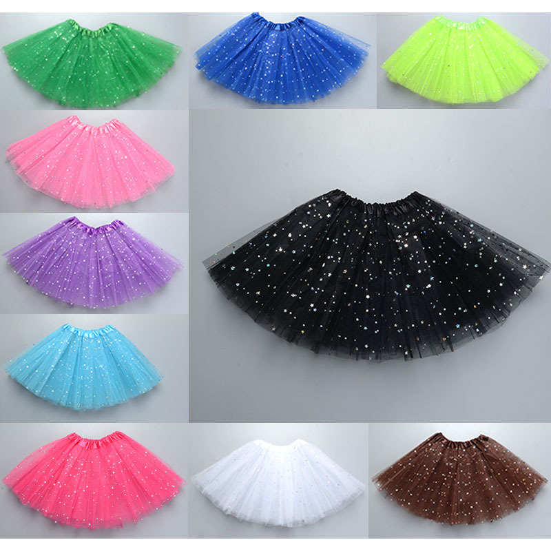 Chinese Factory Bulk Cheap Price Sequin Gauze Princess Skirt 30cm Children Mesh Dress 40cm Adult Ballet Skirt
