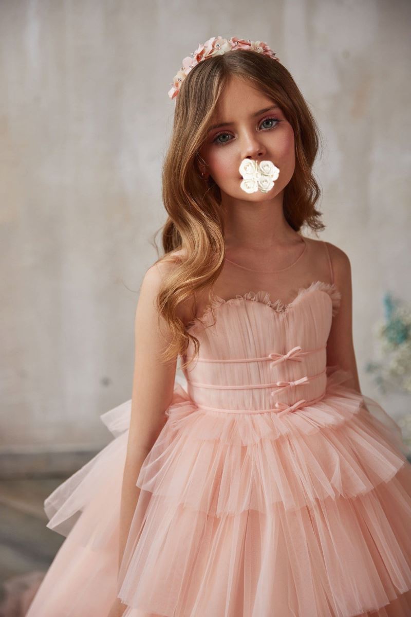 Yoliyolei Children Princess Summer Wedding Birthday Party Kid Off-shoulder Flower Girl Dress Costume Teenager Prom Design Frocks