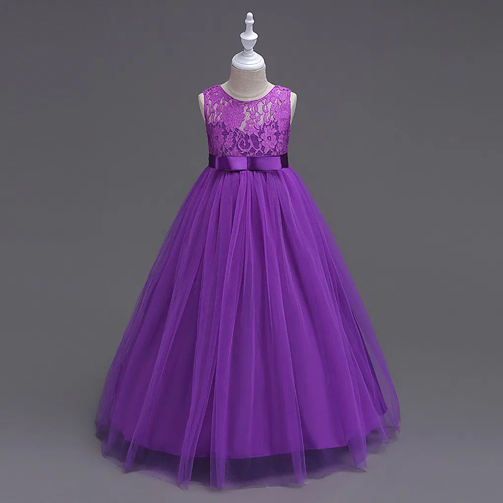 Wholesale Sleeveless Kids Dress Girls Birthday Party Princess Dress for 2-12 Years