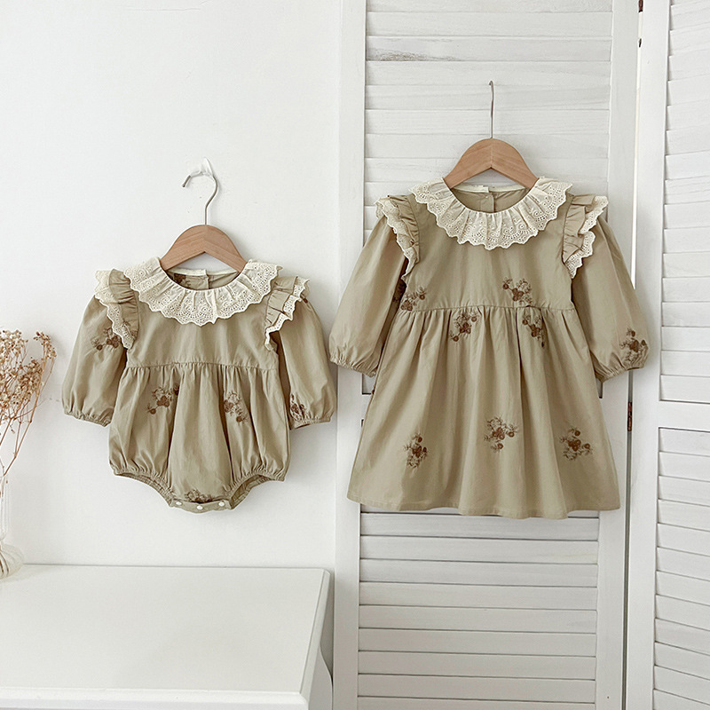 Baby Girl Animal Print Dress 3-6 Months Jungle Theme Cotton Romper for Daily Play or Photo Shoot
