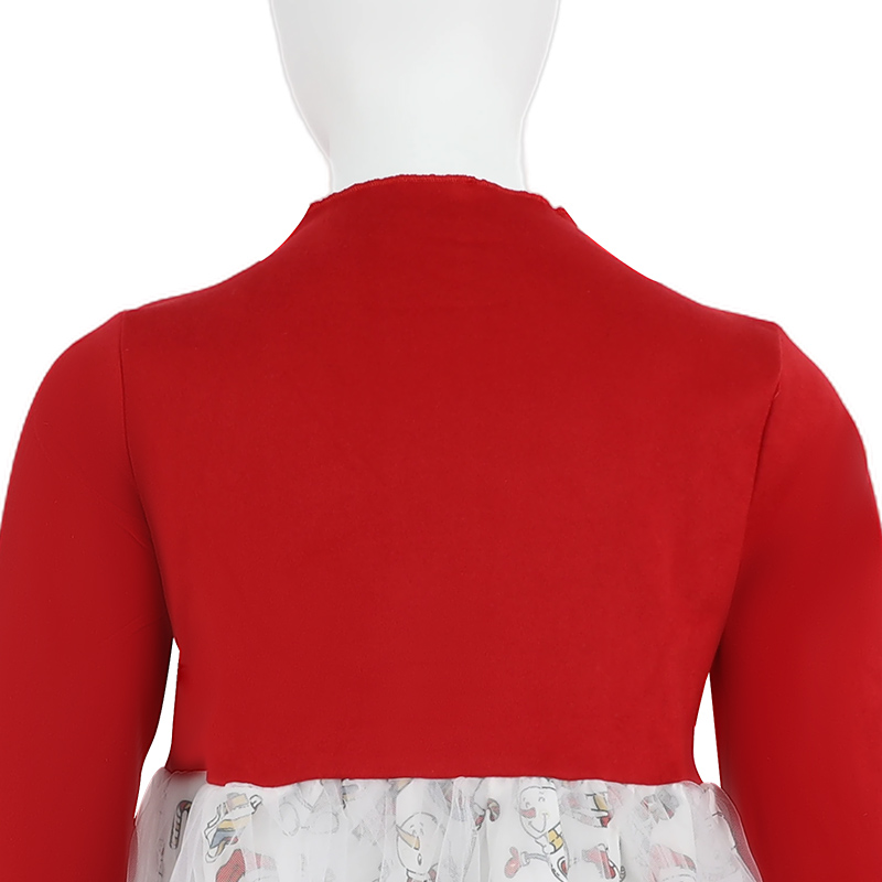 Customizable Children ODM Autumn Winter Girls Party Christmas Warm Velvet Cotton Fur Animal Print Long Sleeve Cute Dress