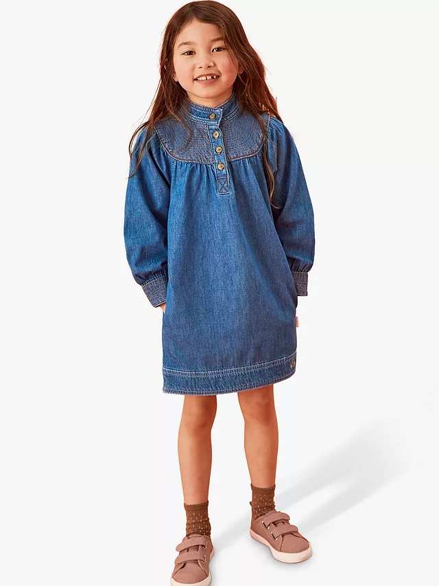 Wholesale China Customized High Quality Top Sale Girls Kids Summer Clothes Seagrass Denim Blue Baby Dresses