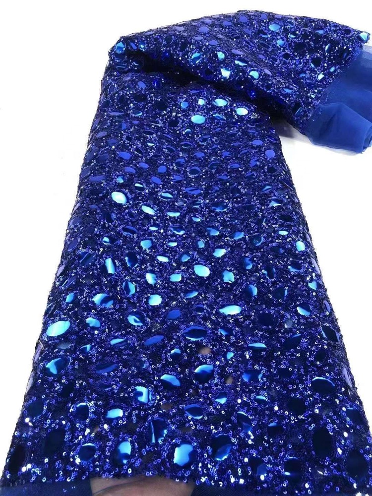 RTS 5Yds Per PC Luxury Ethnic Style Bridal Sequins Wedding Party African Embroidery Lace Fabric
