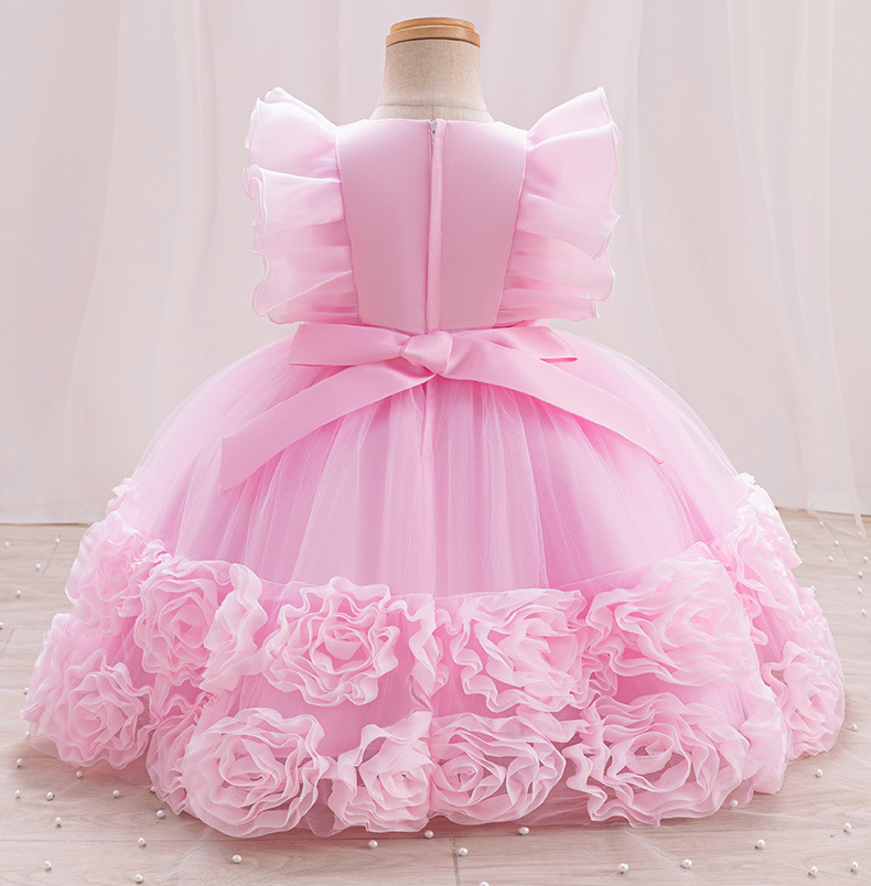 Baby Girl Dress Bow Tutu Dress 9month to 6years Girl Wedding Birthday Party Princess Dresses Kids Lace Gown Costume Clothing