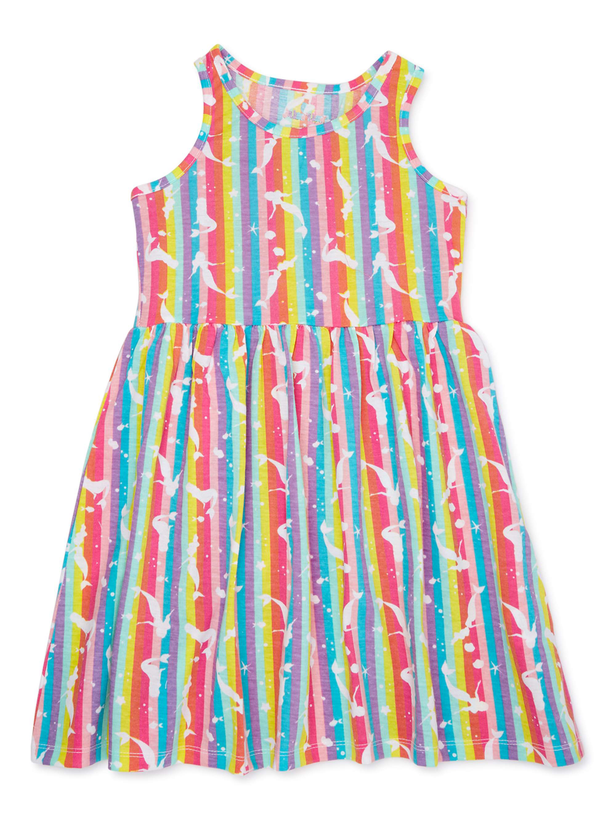 Wholesale Western OEM Girls 100% Cotton Satin Floral Print Layered Flare Breathable Sleeveless Eco-Friendly Summer Play Dress
