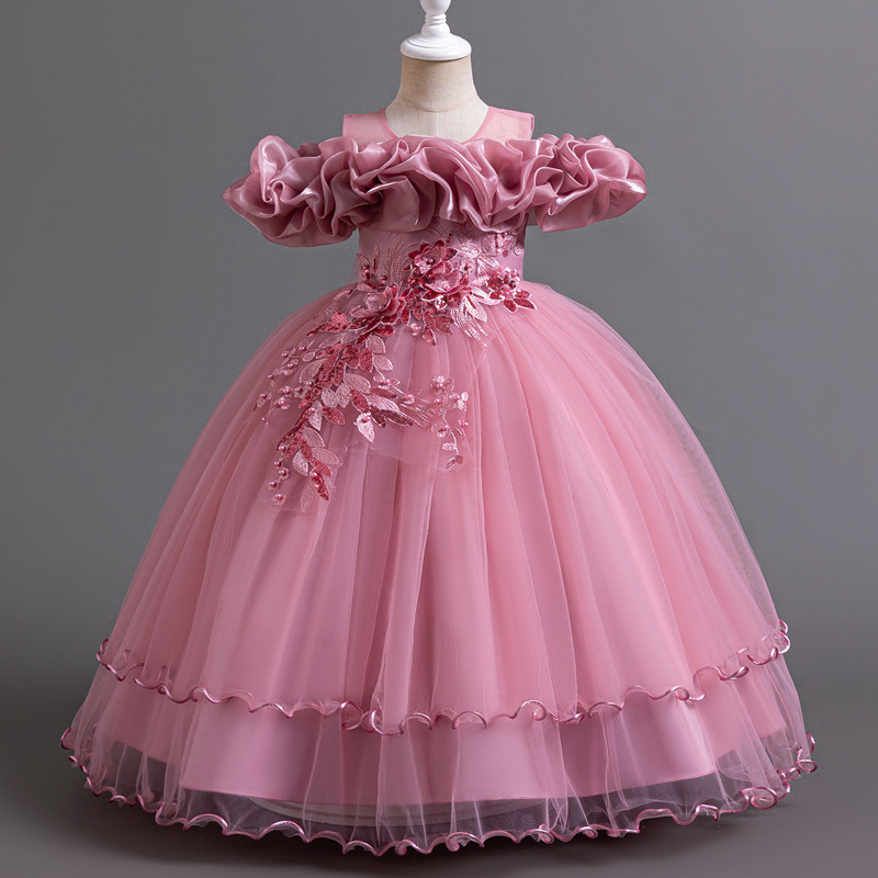 Girls High-End Princess Dress Flower Girl Birthday Party Tutu Skirt