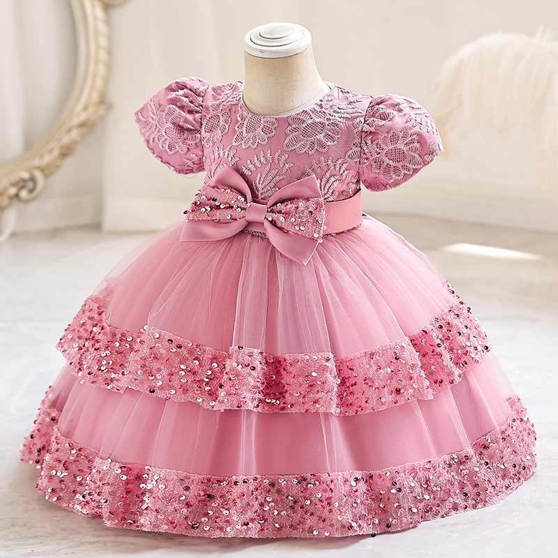 Children's Baby Girls Princess Dress 1 Year Cake Dress Birthday Party Dresses